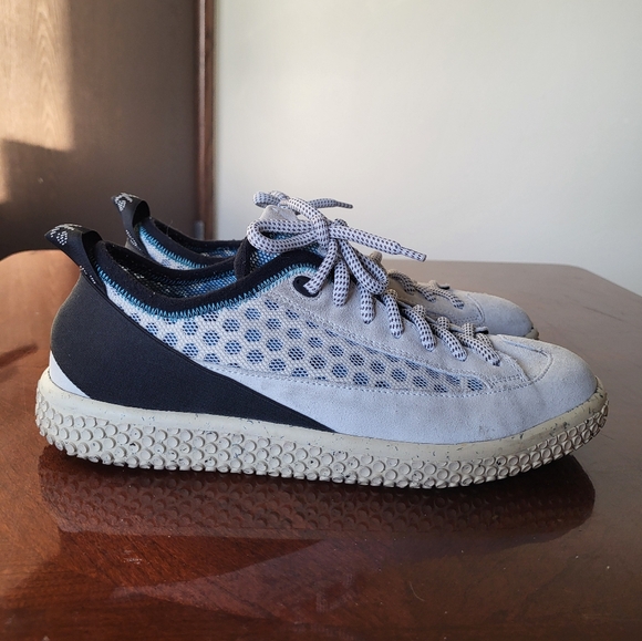 OXS Mens Leather & Nylon Upper Real Rubber Sole Sneakers MADE IN ITALY Size 8.5 - Picture 3 of 10